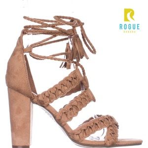 🆕Tan Braided Ankle Wrap Gladiator Heel Sandal